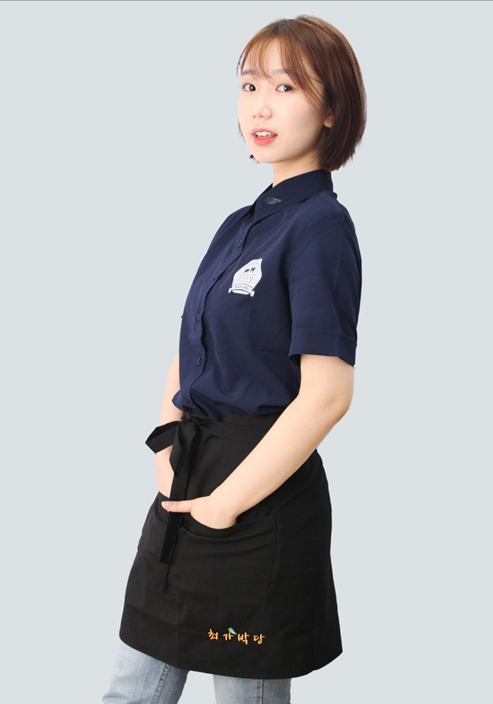 블랙 미니랲 허리 앞치마 / 카페 식당 매장 홀 유니폼 셔츠 추천