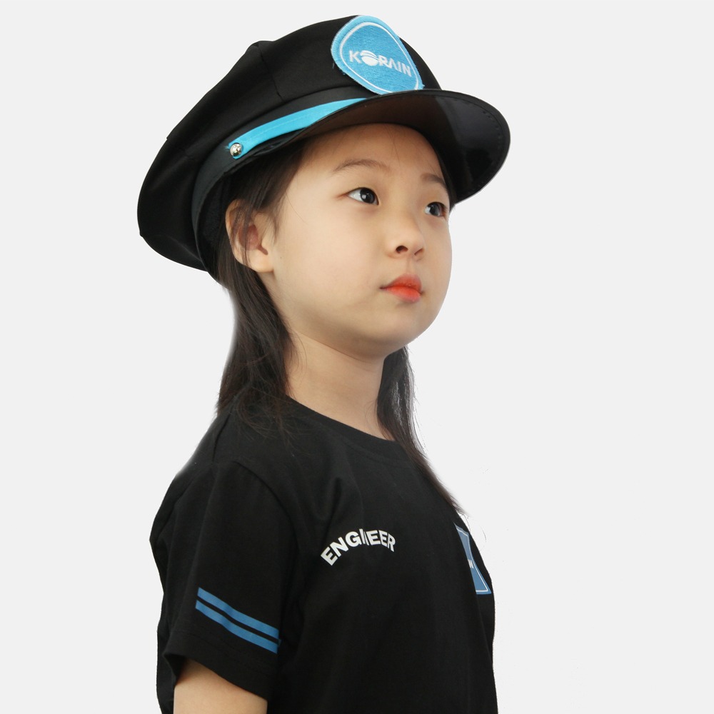 아동 기관사 라운드 티셔츠 반팔 (신 버전) 유치원 어린이집 어린이 직업 체험복