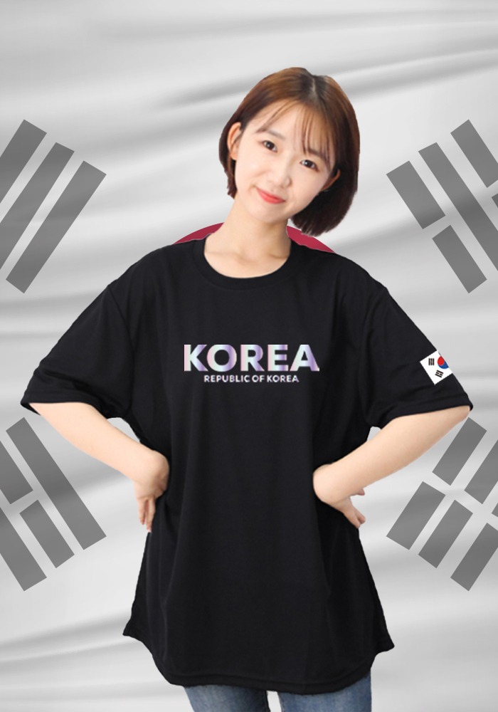 대한민국 KOREA 코리아 홀로그램 티셔츠 태극기 우리나라 외국인 선물 해외 티셔츠